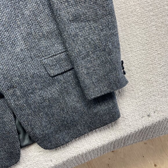Vintage Harris Tweed Blazer Mens 42T Sport Coat Suit Jacket Dark Blue Wool - Picture 5 of 16